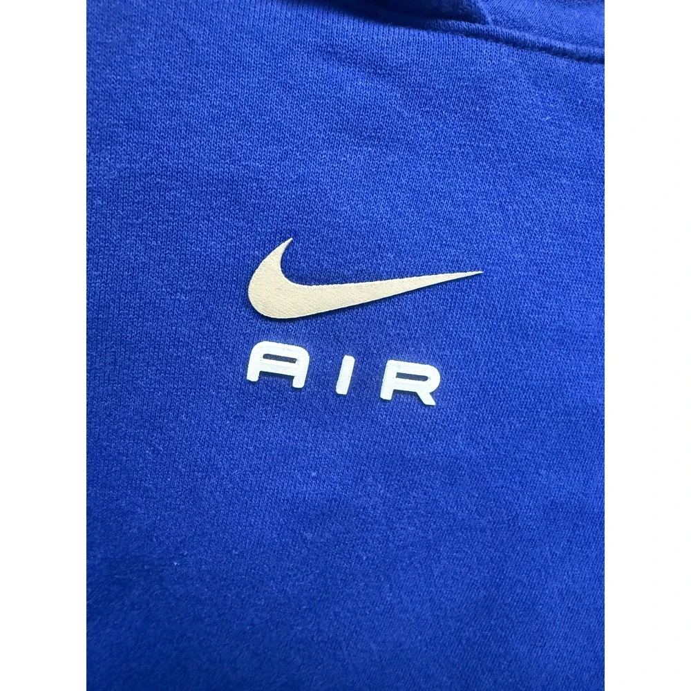 Nike Air Kids Royal Blue Cropped Pullover Hoodie Silver Swoosh Size Large L (8)